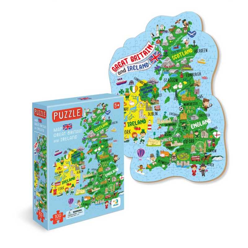 гр Пазл "Мапа Великобританіїї та Ірландіїї" 301160 (16) "Dodo" у коробці
