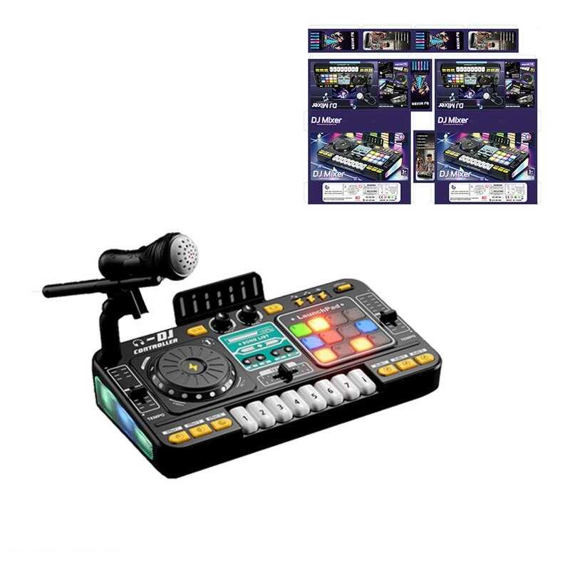 Музична установка 8 D 8 A (21) вбудований акумулятор 3.7 V, USB кабель, музика, піаніно, звукові ефекти, гра на швидкість, запис, підсвічування, мікрофон, в коробці