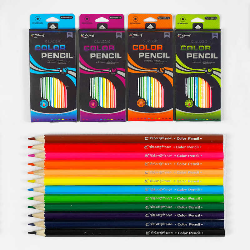 Олівці C 61996 (240) 4 види, 12 шт в упаковці, 12 кольорів, в коробці, ВИДАЄТЬСЯ ТІЛЬКИ МІКС ВИДІВ