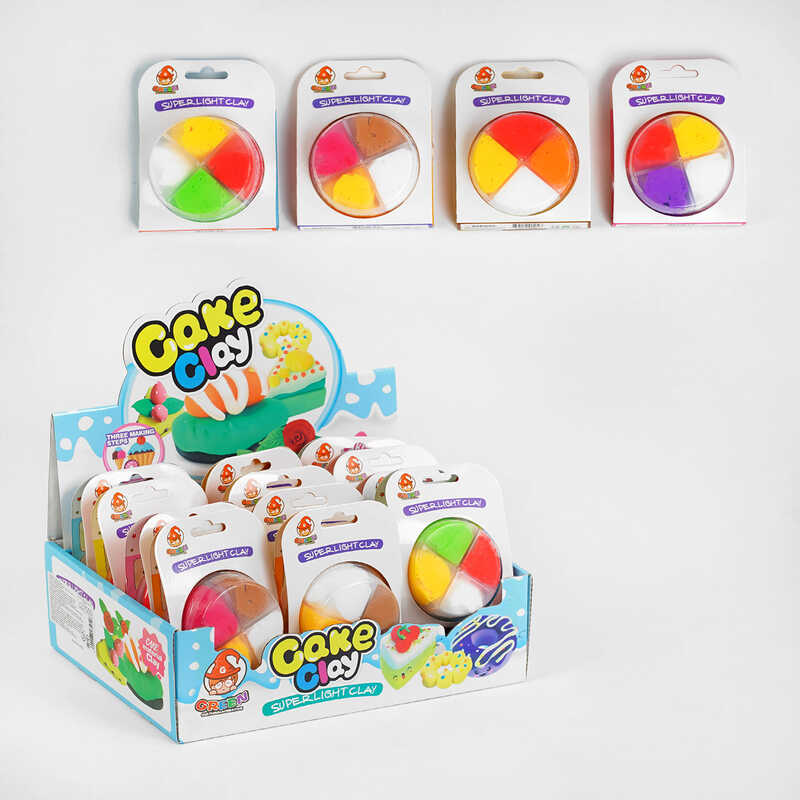 Тісто для ліплення C 57505 (24) 4 набори кольорів, ЦІНА ЗА 12 ШТУК У БЛОЦІ