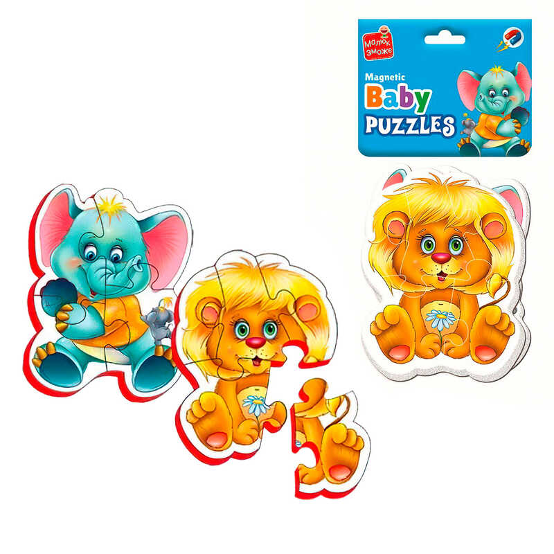 гр Пазли магнітні бейбі "Малюк зможе. Зоопарк" VT3208-28 (50) "Vladi Toys", в пакеті