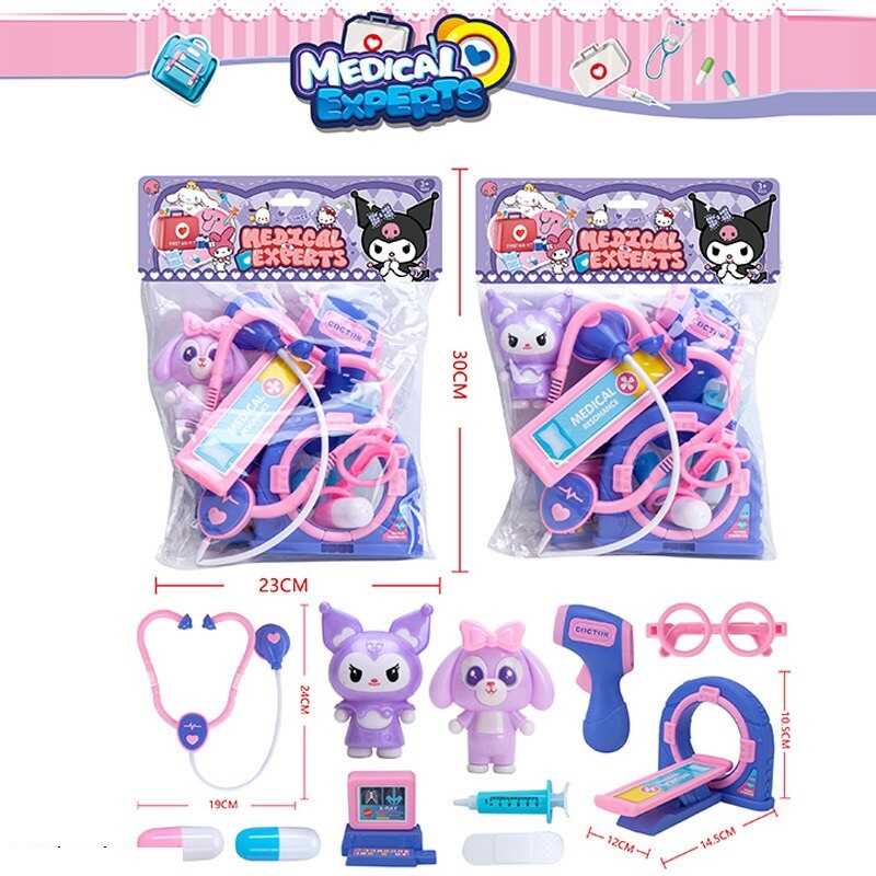 Набір лікаря 999 B-9 (120/2) 2 види, стетоскоп, термометр, шприц, таблетка, рентгенівський екран, герой, в пакеті