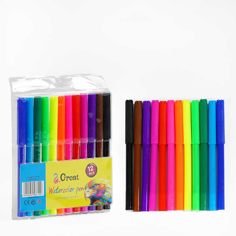 Фломастери M 45612 (240) 12 кольорів, на водній основі, в слюді