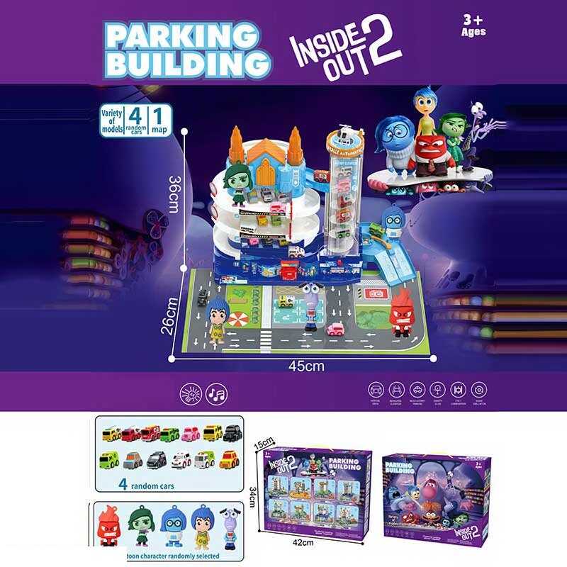 Трек 2023-35 (12) 3 рівні, 4 машинки, 2 герої, підсвічування, мелодія, автоматичний підіймач, в коробці