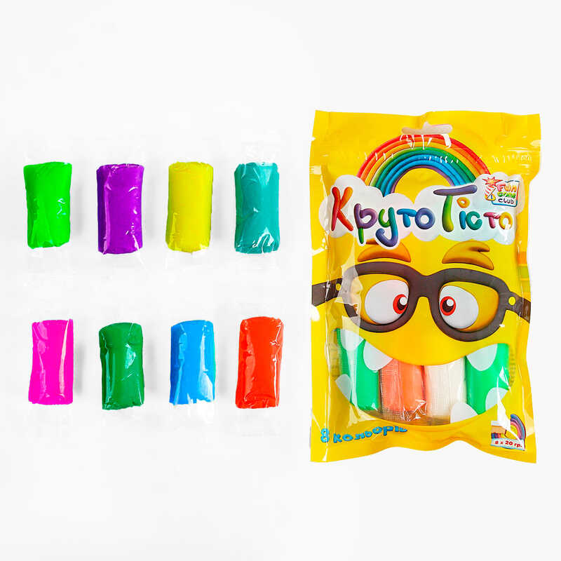 гр Тісто для ліплення "Круто Тісто" 56091 (40) "4FUN Game club", 8 кольорів, у пакеті