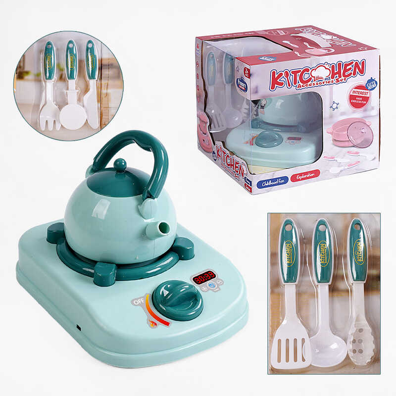 Набір посуду 096-10 Штрихкод=00216 (24/2) 8 елементів, електрична плита, звук, підсвічування, парогенератор, озвучування китайською мовою, в коробці