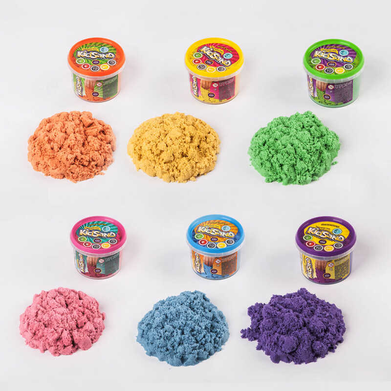 гр Кінетичний пісок "KidSand" банка 400г KS-01-06 (36) "Danko Toys" ВИДАЄТЬСЯ МІКС ВИДІВ