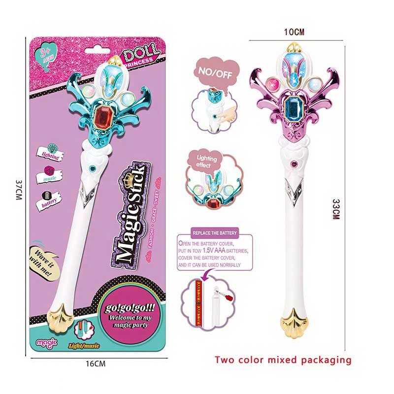 Музична паличка 608 A 19 (120/2) 2 кольори, пісня англійською, підсвічування, довжина - 33 см, на листі